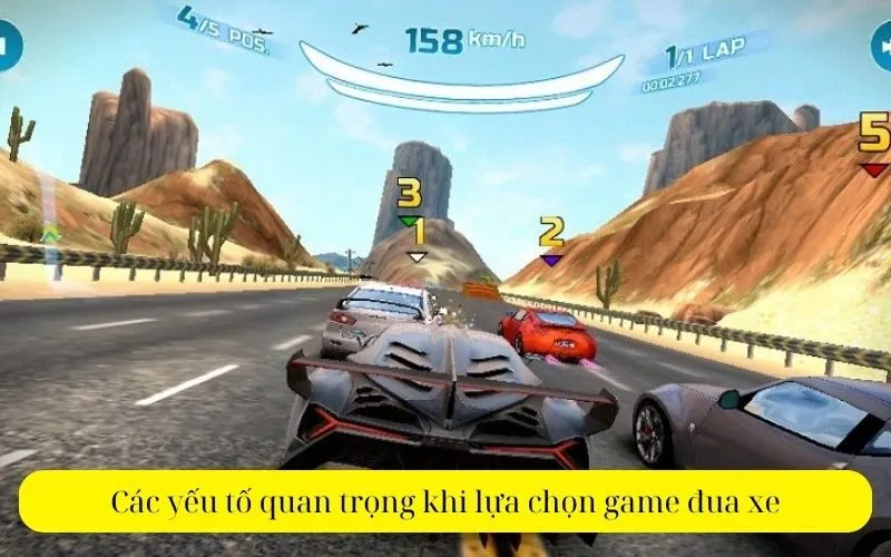 Các yếu tố quan trọng khi lựa chọn game đua xe